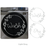 2 PC Die Cut Vinyl Branch Wreath Washer And Dryer Decal Pack - Laundry Room Decor