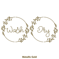 2 PC Die Cut Vinyl Branch Wreath Washer And Dryer Decal Pack - Laundry Room Decor