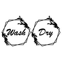 2 Pc Die Cut Vinyl Washer And Dryer Decal Pack - Foliage Leaf Line Art Hexagon Decal