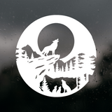 Die Cut Vinyl Decal - Wolf Pack Howling At The Moon