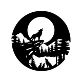 Die Cut Vinyl Decal - Wolf Pack Howling At The Moon
