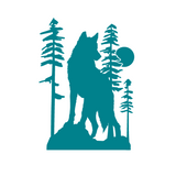 Die Cut Vinyl Custom Wolf Scene Decal - Vehicle / Camper / Window Decal