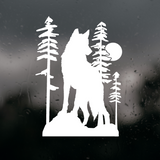 Die Cut Vinyl Custom Wolf Scene Decal - Vehicle / Camper / Window Decal
