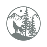 Custom Wolf Howling Outdoor Scene Die Cut Vinyl Decal - Get Decaled