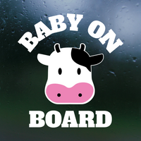 baby on board, baby on board decals, decals, baby cow decal, baby on board sticker, baby on board sign, decals, decal shop, get decaled, vinyl decals