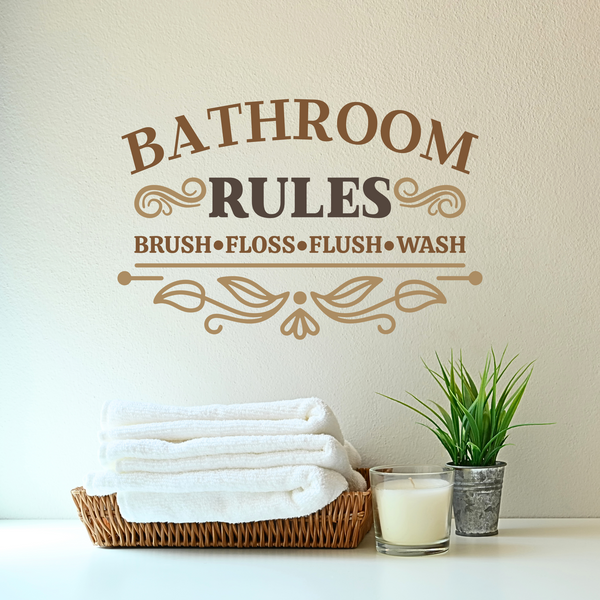 New "Bathroom Rules" Die Cut Vinyl Wall Decal - DIY Home Decor