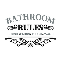 New "Bathroom Rules" Die Cut Vinyl Wall Decal - DIY Home Decor