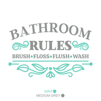 New "Bathroom Rules" Die Cut Vinyl Wall Decal - DIY Home Decor