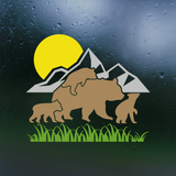 Die Cut Vinyl Decal Sticker Of A Mama Bear & Her 3 Cubs