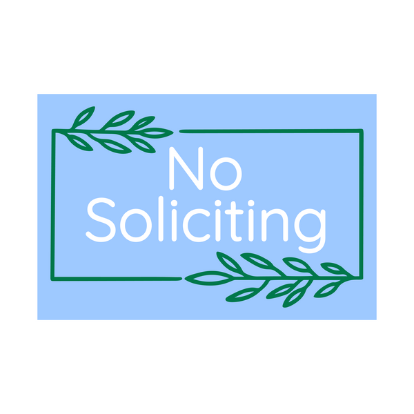 Die Cut Vinyl Boho Leaf Wreath No Soliciting Decal