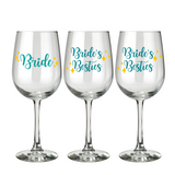 wedding decals, wedding decor, bride party decals, bridal party wine glass decal, wedding decorations, decal, diy wedding decor