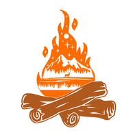 Die Cut Vinyl Custom Campfire Scene Decal - Camper / Car / Window Decal