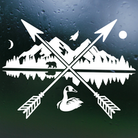 New Die Cut Vinyl Outdoor Scene Cross Decal - Car Decal, Truck Decal, Laptop Decal, Camper Decal, Trailer Decal
