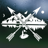 New Die Cut Vinyl Outdoor Scene Cross Decal - Car Decal, Truck Decal, Laptop Decal, Camper Decal, Trailer Decal