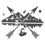 New Die Cut Vinyl Outdoor Scene Cross Decal - Car Decal, Truck Decal, Laptop Decal, Camper Decal, Trailer Decal