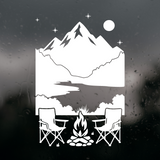 Die Cut Vinyl Camping Scene Decal For Trucks, Campers, RV - Get Decaled