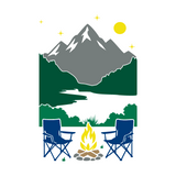 Die Cut Vinyl Camping Scene Decal For Trucks, Campers, RV - Get Decaled