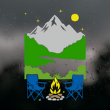 Die Cut Vinyl Camping Scene Decal For Trucks, Campers, RV - Get Decaled
