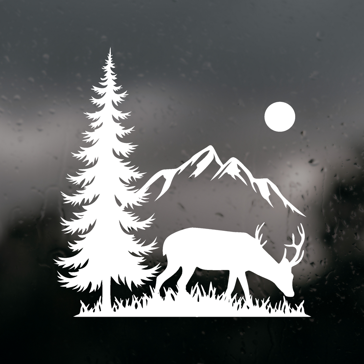 Die Cut Vinyl Grazing Buck Outdoor Scene Decal For Campers, Trucks, Ca ...
