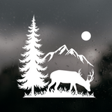 buck decal, outdoor decal, camper decal, trailer decal, rv decal, mountain decal, outdoor decals, outdoor scene decal, decal shop, get decaled