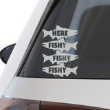 Die Cut Vinyl 'Here Fishy Fishy Fishy' Salmon Silhouette Decal - Get Decaled