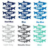 fish decal fishing decal, fisher decals, here fishy fishy fishy decal, funny fish decals, funny truck decals, camper decal
