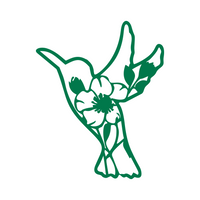 Die Cut Vinyl Hummingbird Floral Decal - Vehicle, Window, Tumbler Waterproof Sticker Decal