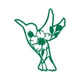 Die Cut Vinyl Hummingbird Floral Decal - Vehicle, Window, Tumbler Waterproof Sticker Decal