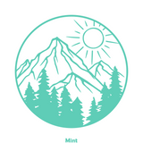 Large Die Cut Vinyl Decal - Round Mountain Scene