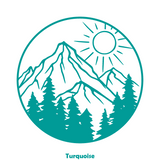 Large Die Cut Vinyl Decal - Round Mountain Scene