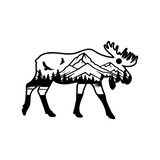 Die Cut Vinyl Outdoor Scene Moose Decal - Get Decaled