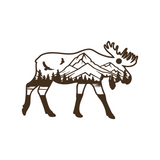 Die Cut Vinyl Outdoor Scene Moose Decal - Get Decaled