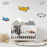 Die Cut Vinyl Airplane Nursery Wall Decal Pack - Easy Nursery Decor