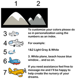 Die Cut Vinyl Airplane Nursery Wall Decal Pack - Easy Nursery Decor