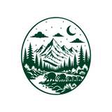 Die Cut Vinyl Decal - Racoon Family Forest Night Walk