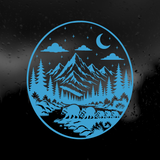 Die Cut Vinyl Decal - Racoon Family Forest Night Walk
