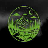 Die Cut Vinyl Decal - Racoon Family Forest Night Walk