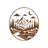 Die Cut Vinyl Decal - Racoon Family Forest Night Walk