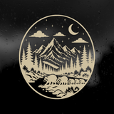 Die Cut Vinyl Decal - Racoon Family Forest Night Walk
