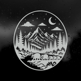 Die Cut Vinyl Decal - Racoon Family Forest Night Walk