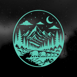 Die Cut Vinyl Decal - Racoon Family Forest Night Walk
