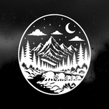 Die Cut Vinyl Decal - Racoon Family Forest Night Walk