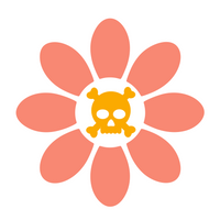Die Cut Vinyl Punk Style Skull Flower Decal Stickers - Waterproof Vinyl Decals