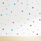 Die Cut Vinyl Decals - Sprinkle Wall Pack With Hearts & Stars