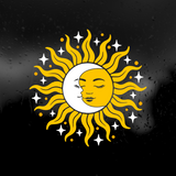 Die Cut Vinyl Celestial Sun & Moon Decal