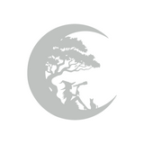 Die Cut Vinyl Moon With Stargazing Witch Decal