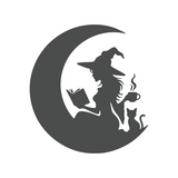 Die Cut Vinyl Witch Reading In The Moon Decal