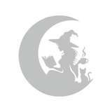 Die Cut Vinyl Witch Reading In The Moon Decal