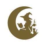 Die Cut Vinyl Witch Reading In The Moon Decal