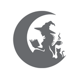 Die Cut Vinyl Witch Reading In The Moon Decal
